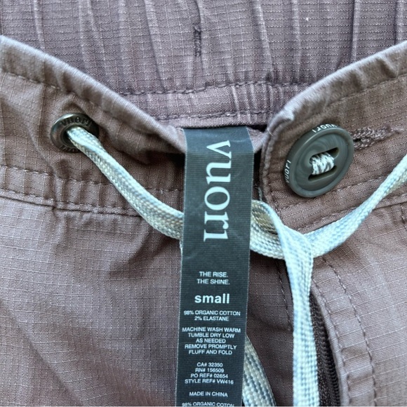 Vuori Ripstop Pants | Wide Leg | Organic Cotton Beige Mauve | Size Small - Picture 7 of 8